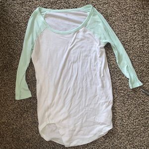 Mint green baseball T